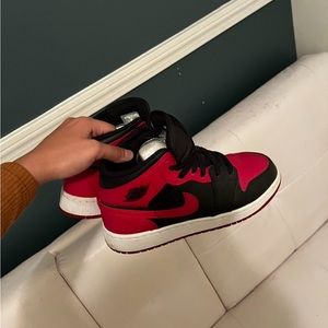 Size 6W - Jordan 1 Mid Banned 2020 Red And Black Free Shipping Box Included